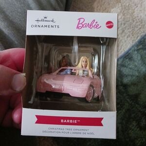 Hallmark Barbie Pink Convertible Car Christmas Ornament - NIB